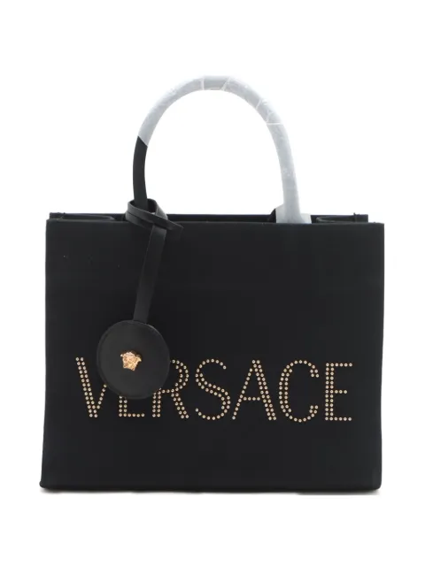 Versace Pre-Owned 2020-2024 logo canvas tote bag