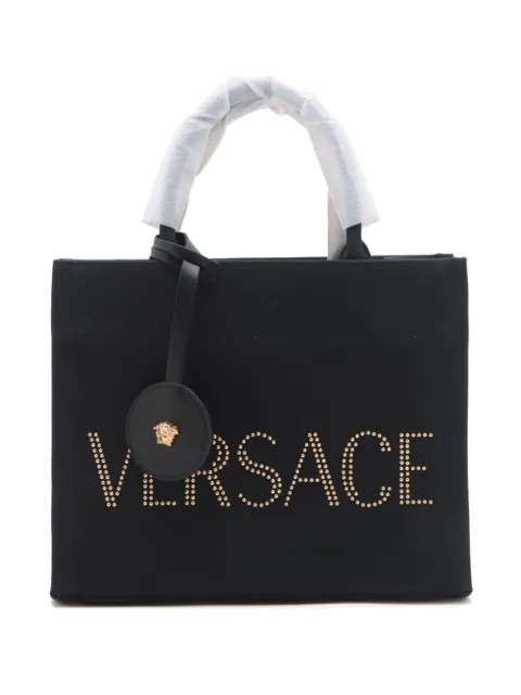 Versace Pre-Owned 2020-2024 logo canvas tote bag