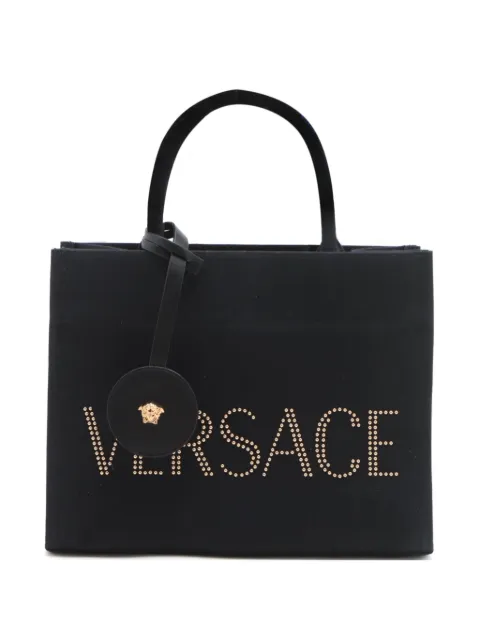 Versace Pre-Owned 2020-2024 logo canvas tote bag