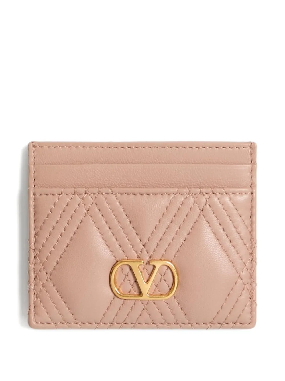 Valentino Garavani Quiltie 67 Cardholder In Quilted Nappa Leather