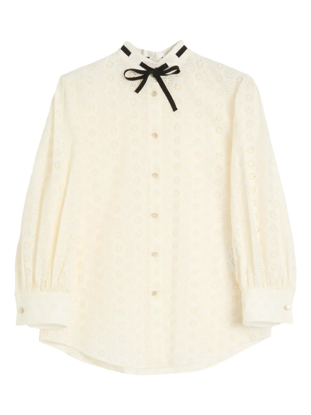 Valentino Garavani embroidered button-up shirt Beige