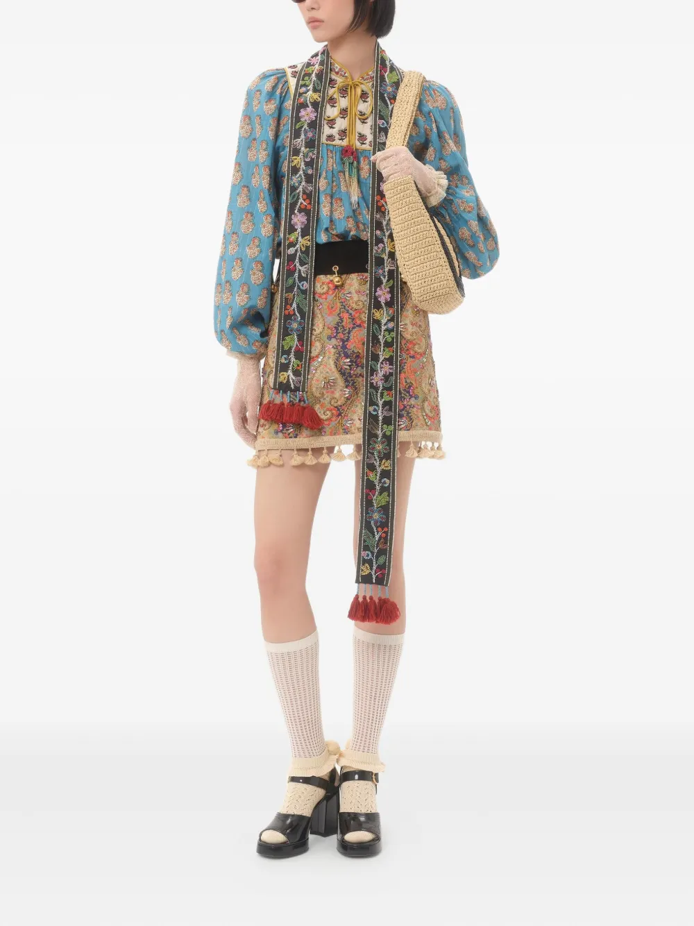 Valentino Garavani Blouse met borduurwerk Blauw