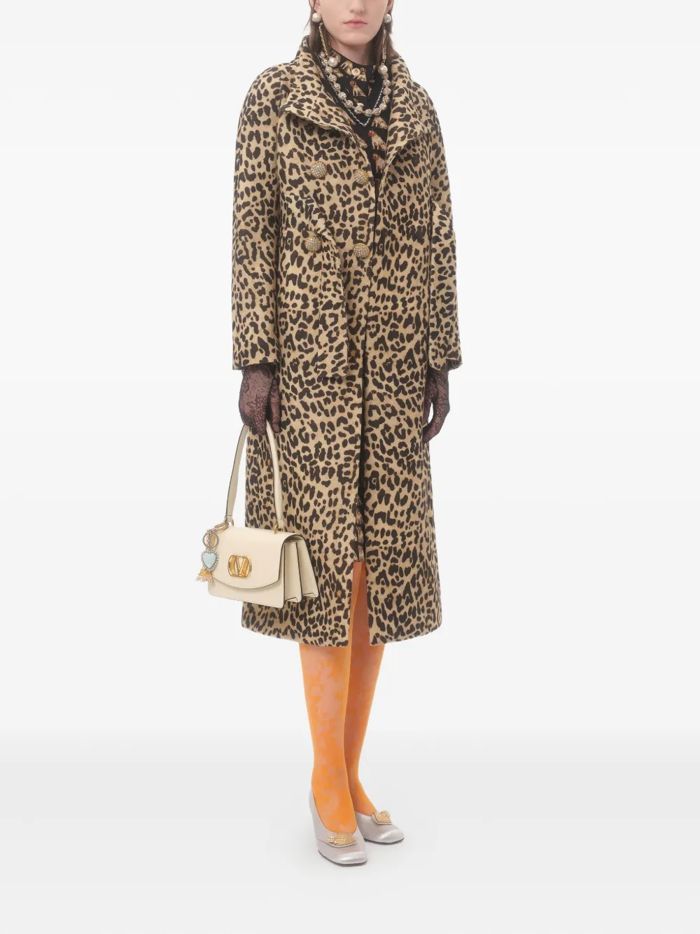 Valentino Garavani Mantel met luipaardprint Bruin