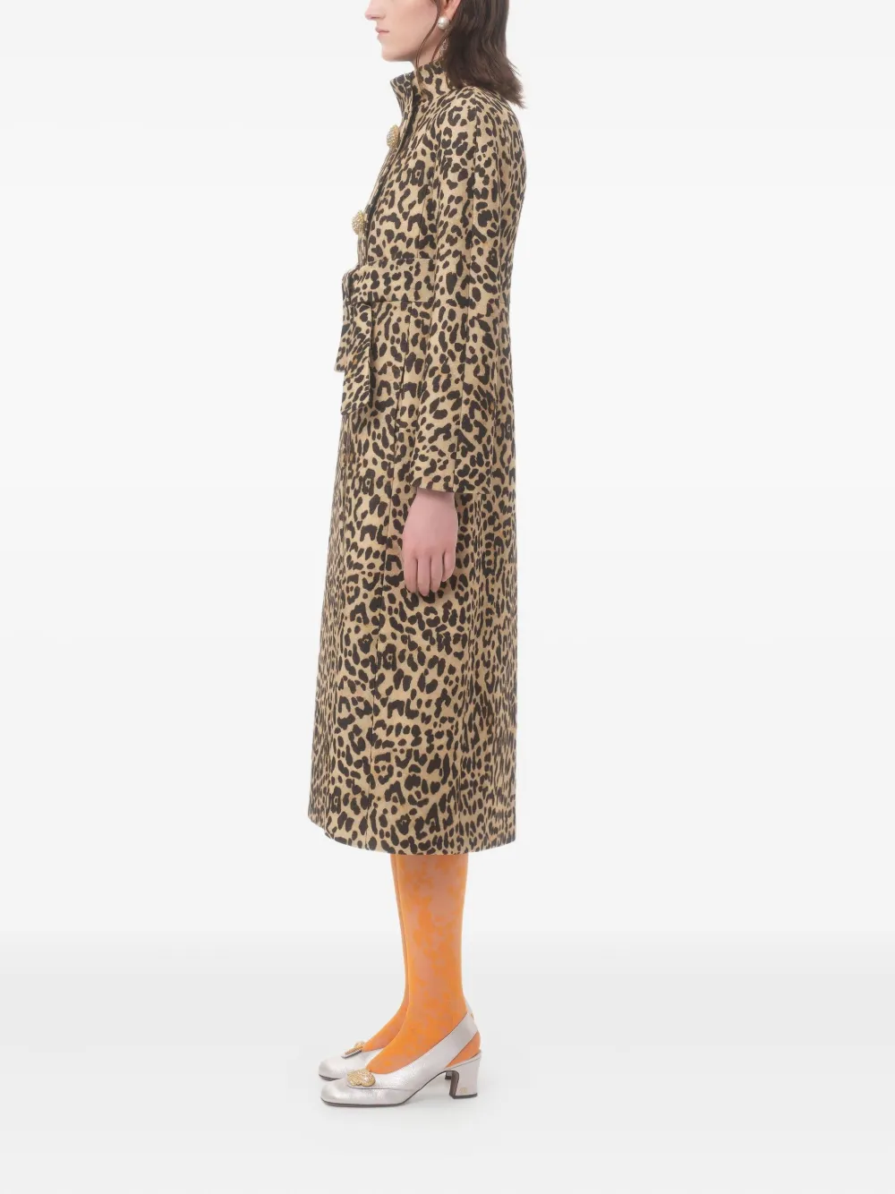 Valentino Garavani Mantel met luipaardprint Bruin