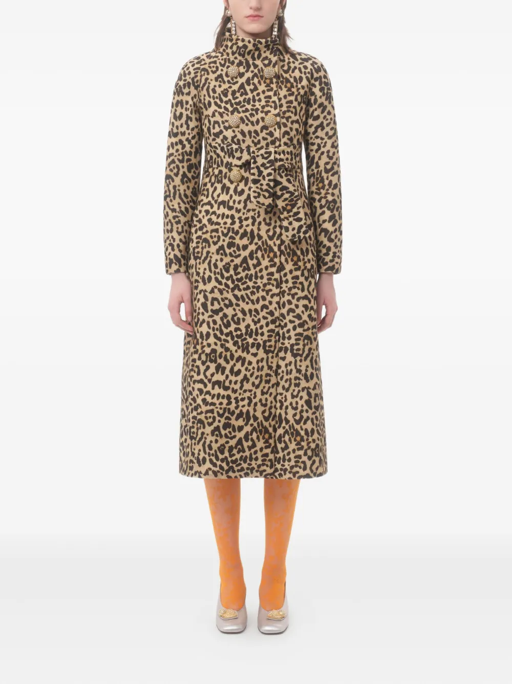 Valentino Garavani Mantel met luipaardprint Bruin