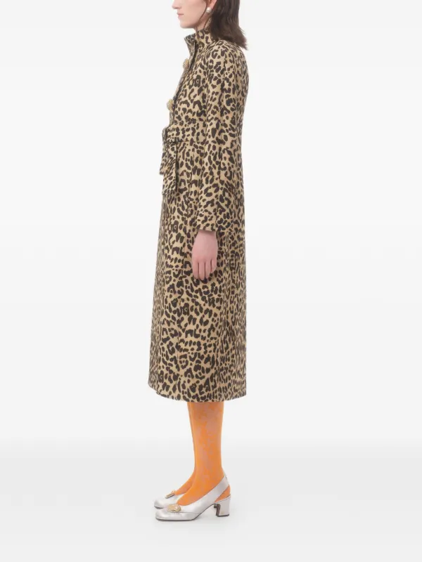 Valentino Garavani Cloth Coat In Animalier Print | Neutrals | FARFETCH