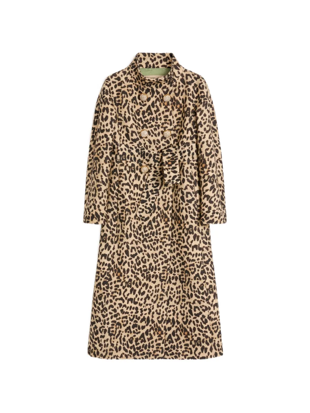 Valentino Garavani leopard print belted coat - Brown