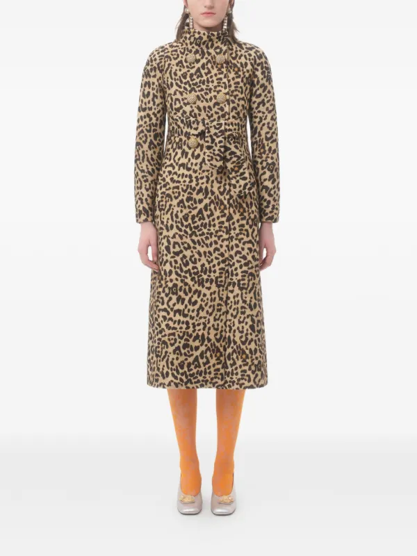 Valentino Garavani Cloth Coat In Animalier Print | Neutrals | FARFETCH