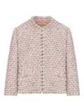 Valentino Garavani Ribbon embroidered tweed jacket - Pink