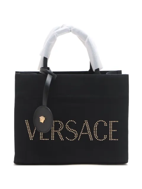 Versace Pre-Owned 2020-2024 logo canvas tote bag