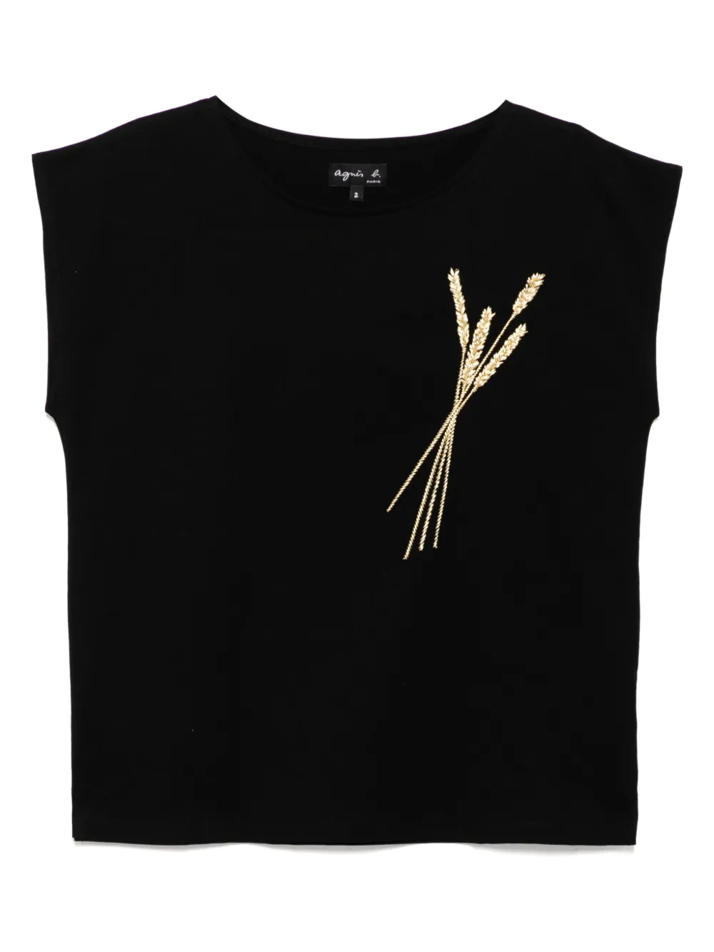 agnès b.  embroidered vest | Black | Image 1