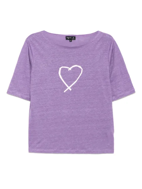 agnès b.  Sarajevo heart printed bow T-shirt