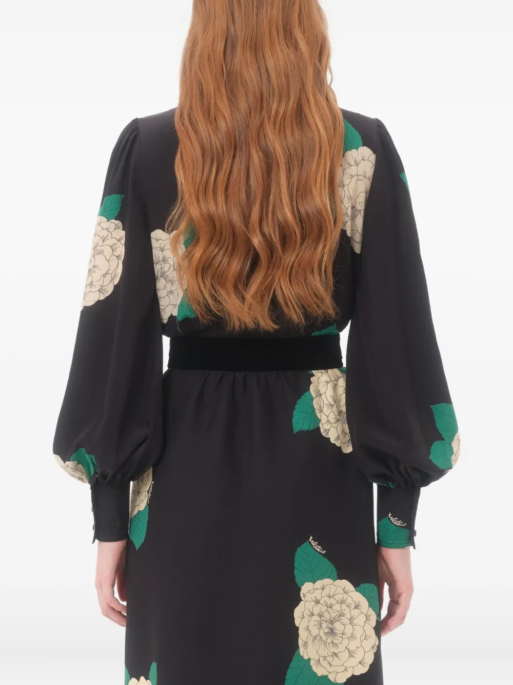 Valentino Crepe De Chine Shirt With Apres L'hiver Print In Black
