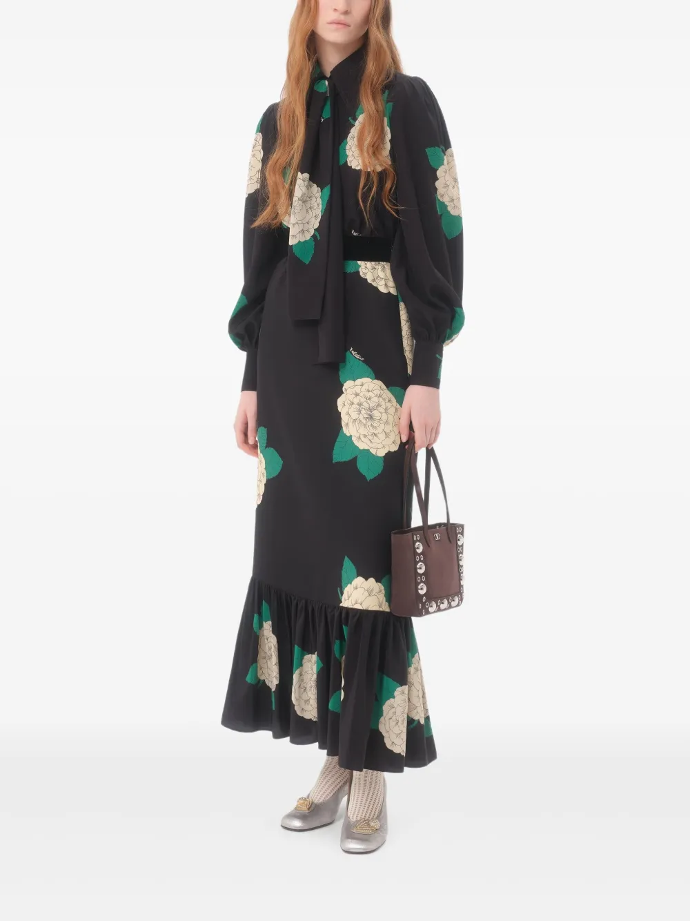 Valentino Garavani Apres L'Hiver blouse met bloemenprint - Zwart