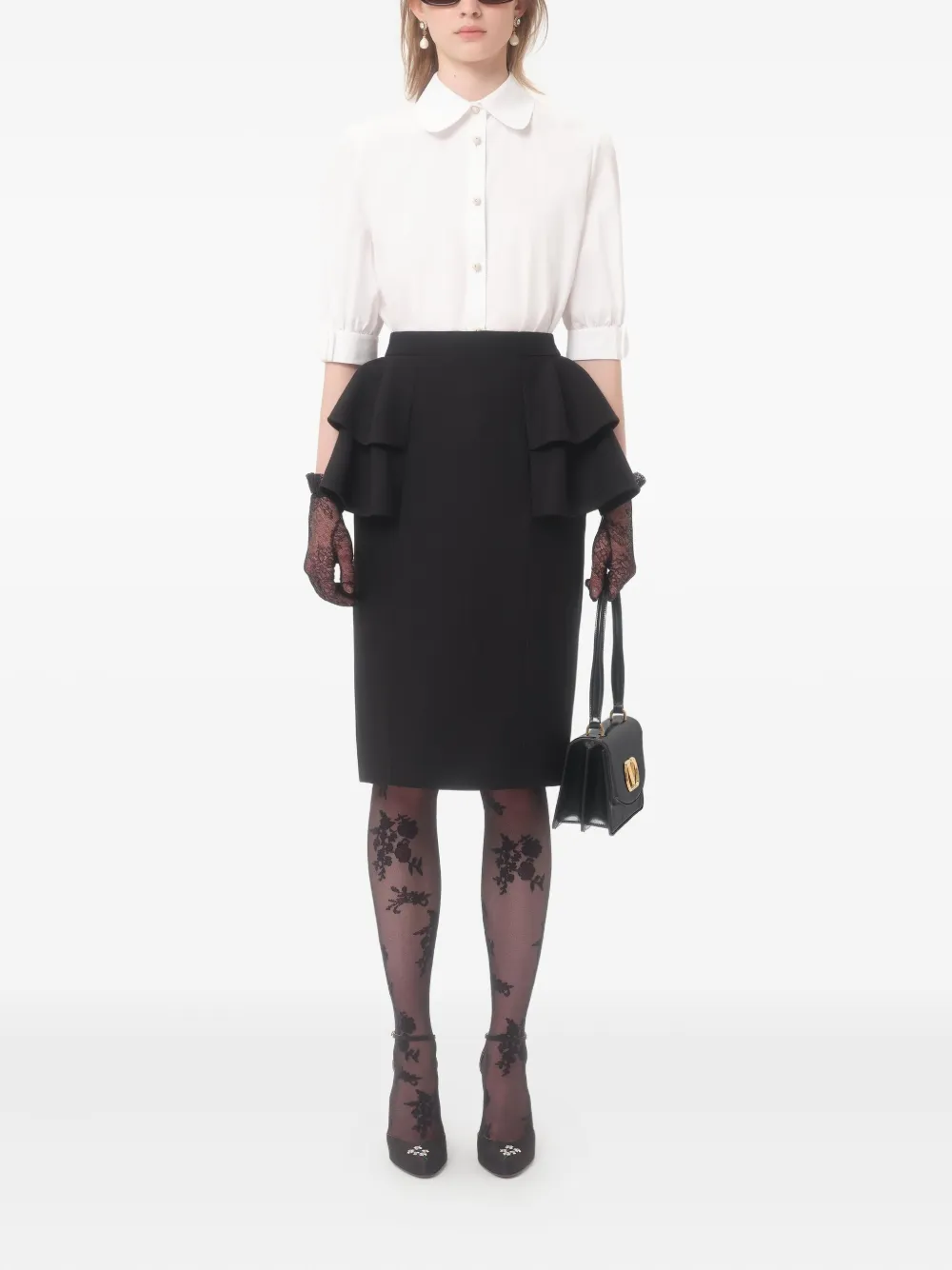 Valentino Garavani puffed sleeve button-up shirt - Wit