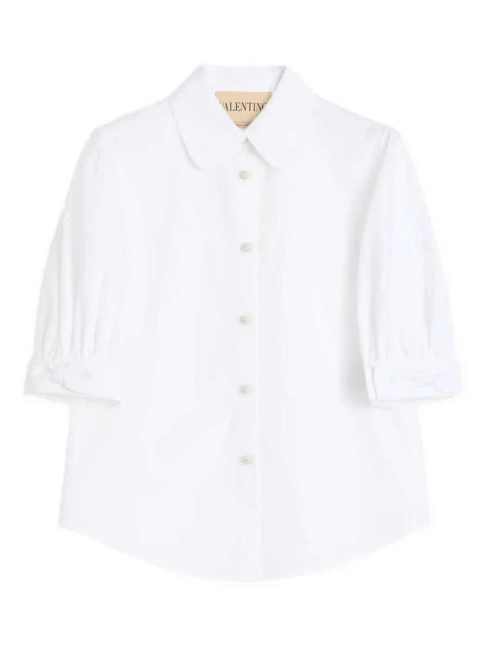 Valentino Garavani puffed sleeve button-up shirt Wit