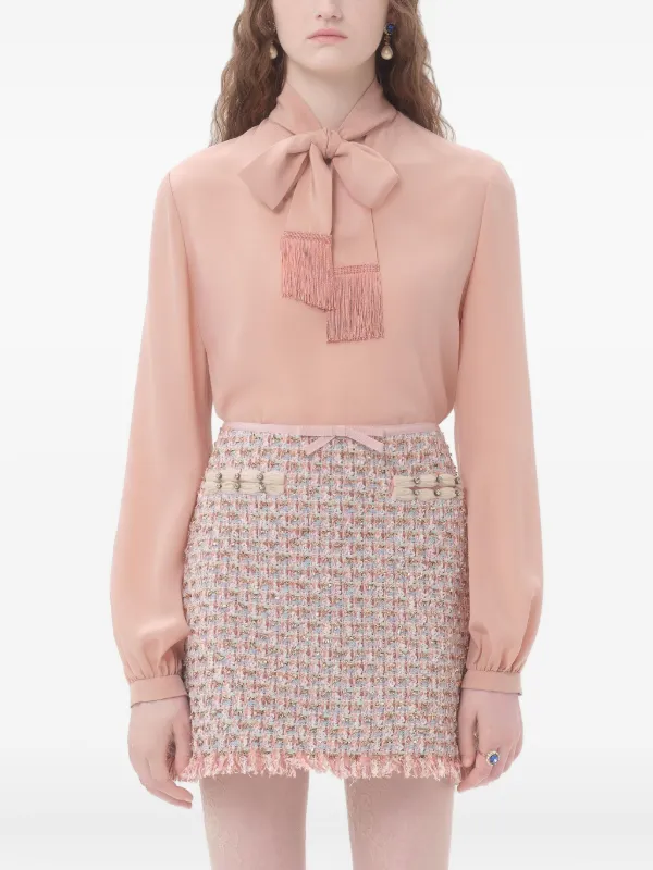 Valentino Garavani クレープデシン シャツ | ピンク | FARFETCH JP