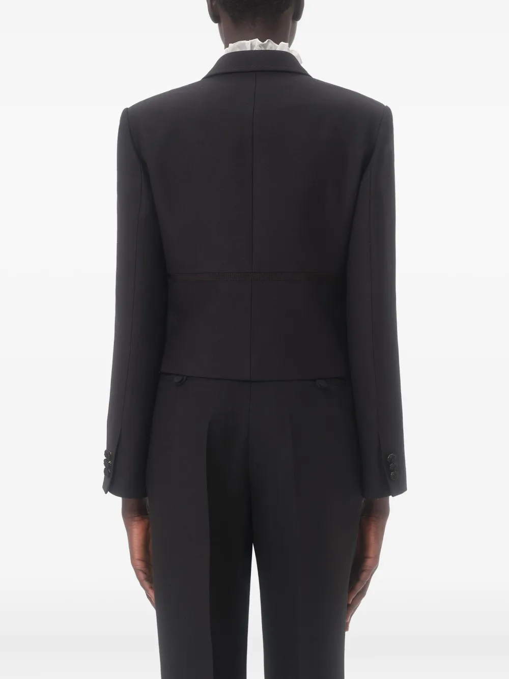 Valentino Garavani Cropped blazer met dubbele rij knopen Zwart