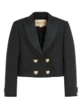 Valentino Garavani double-breasted cropped blazer - Black
