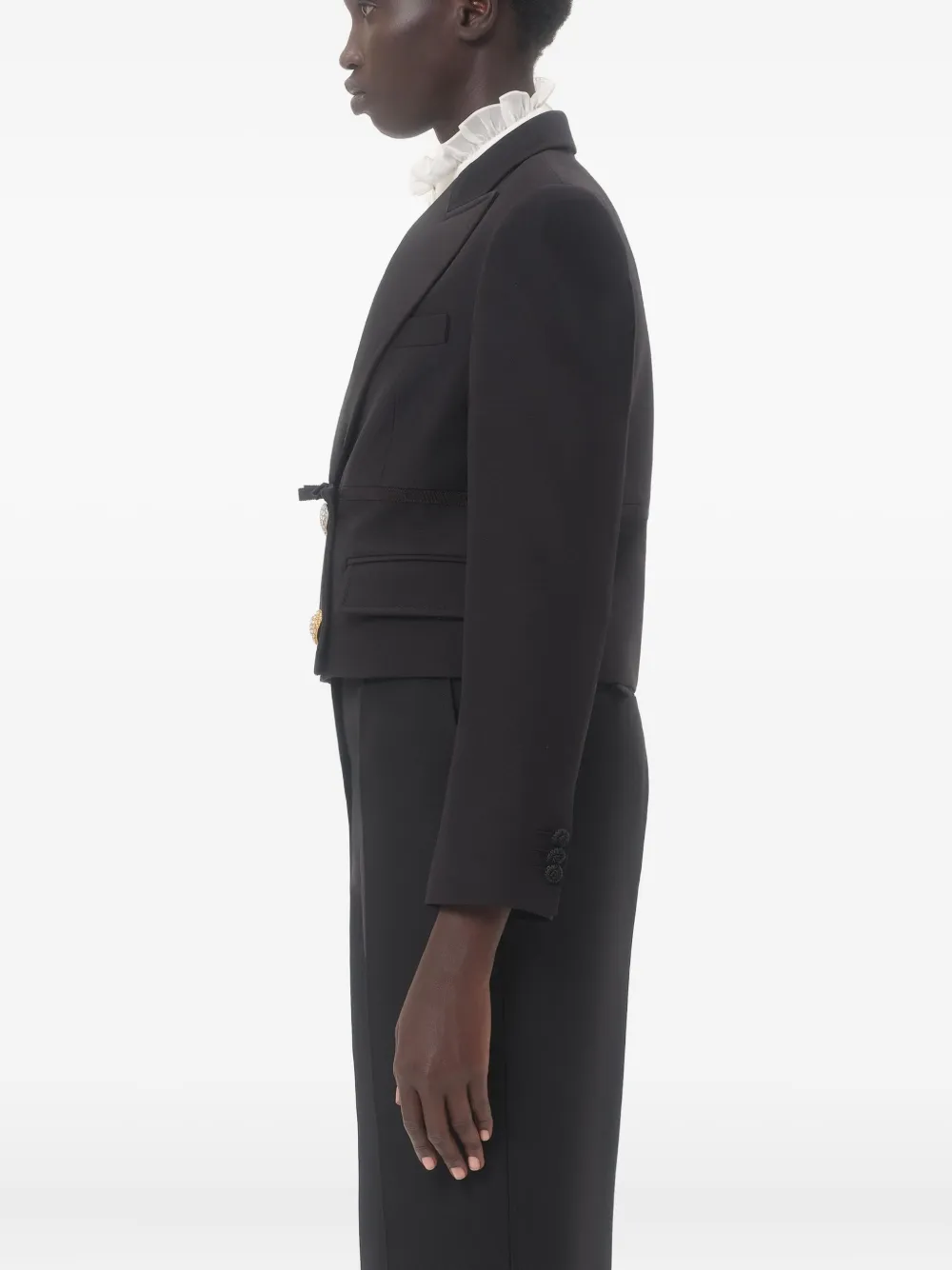 Valentino Garavani Cropped blazer met dubbele rij knopen Zwart