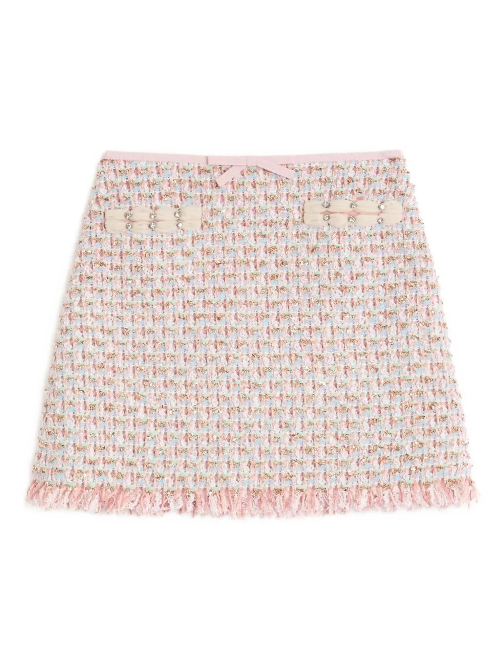 Valentino Garavani Tweed mini-rok met lint Roze