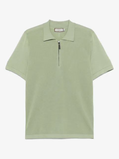 Canali cotton zip-up polo shirt