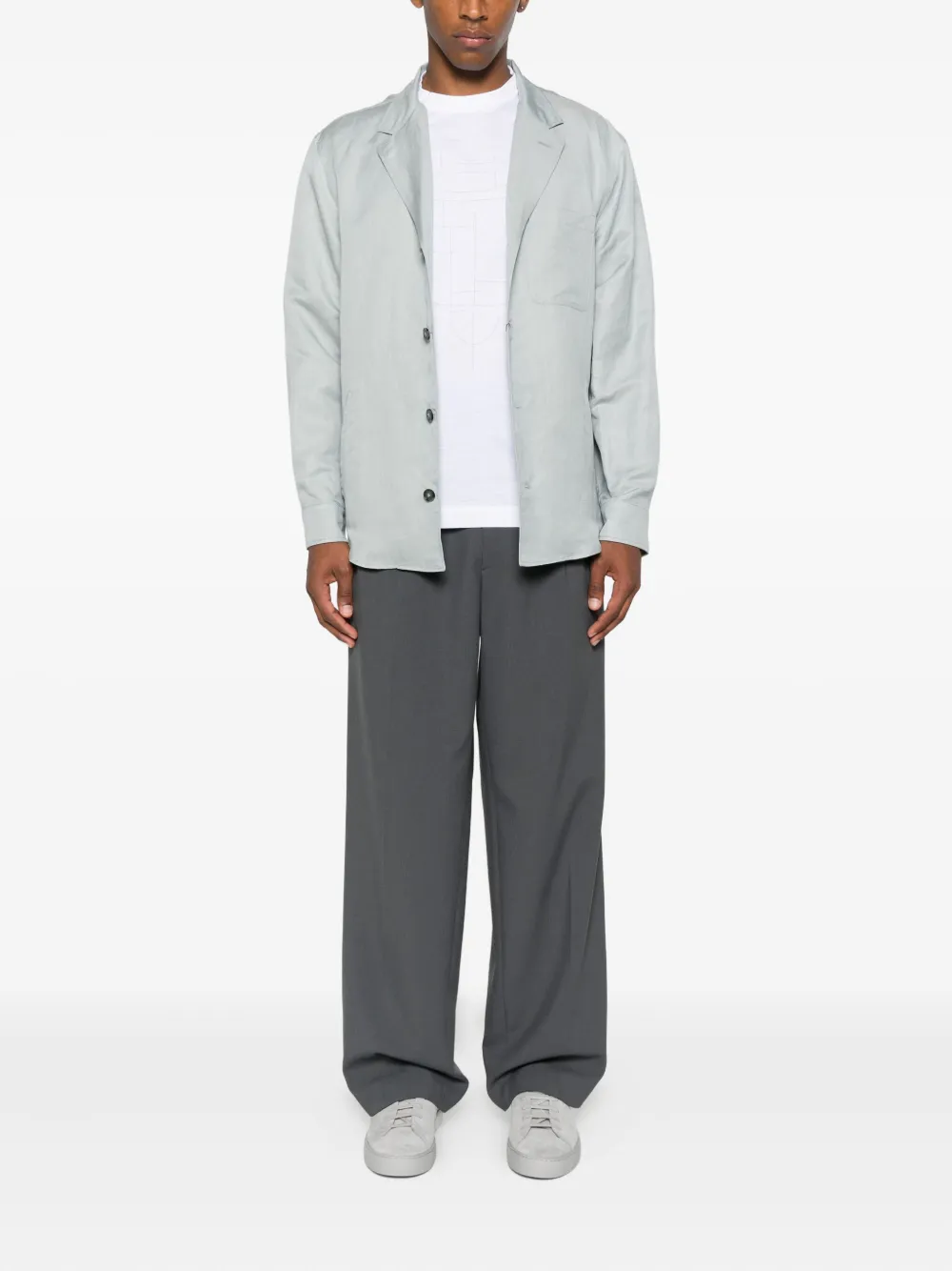 Canali patch-pocket shirt jacket Blauw