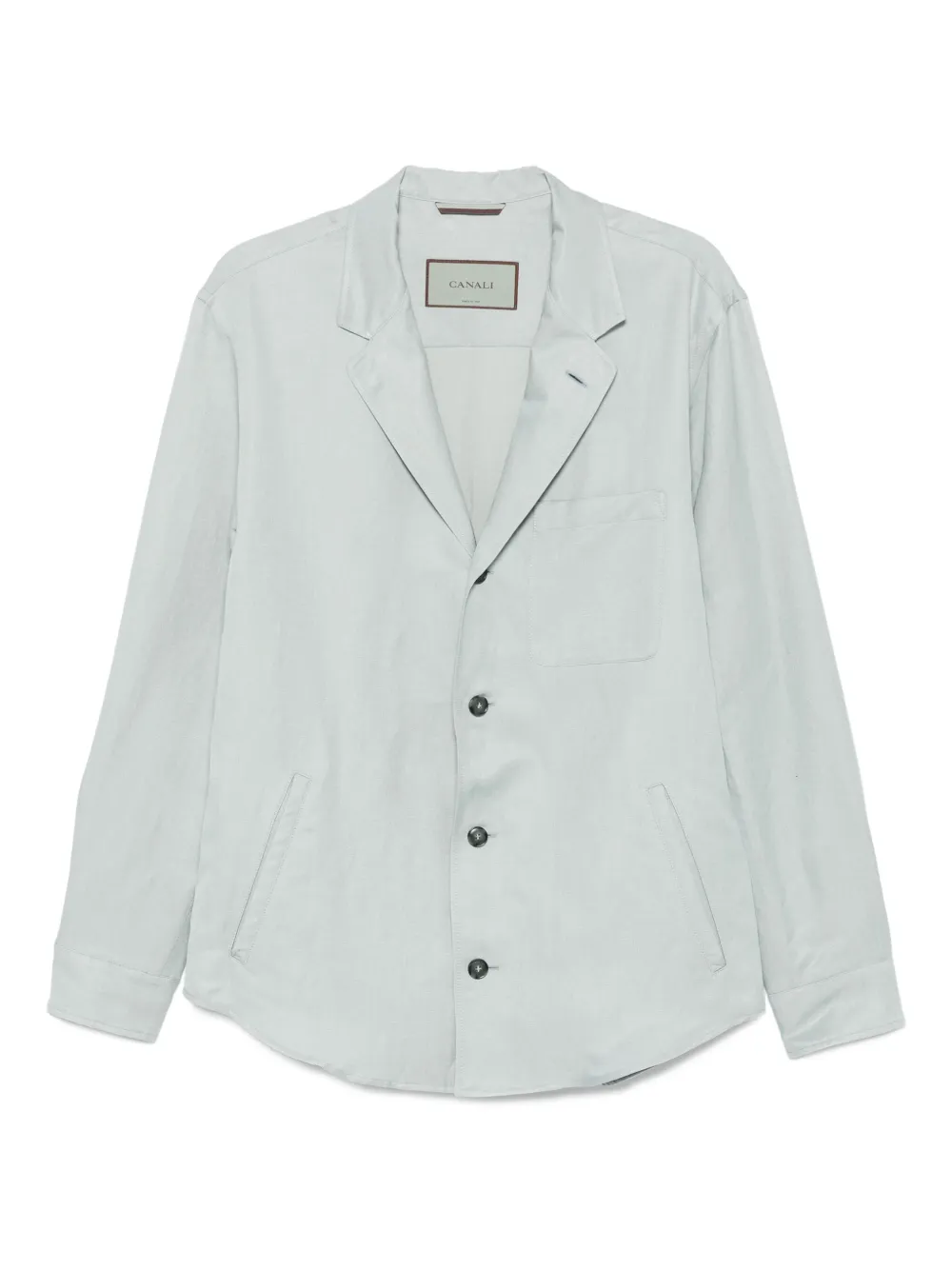 Canali patch-pocket shirt jacket Blauw