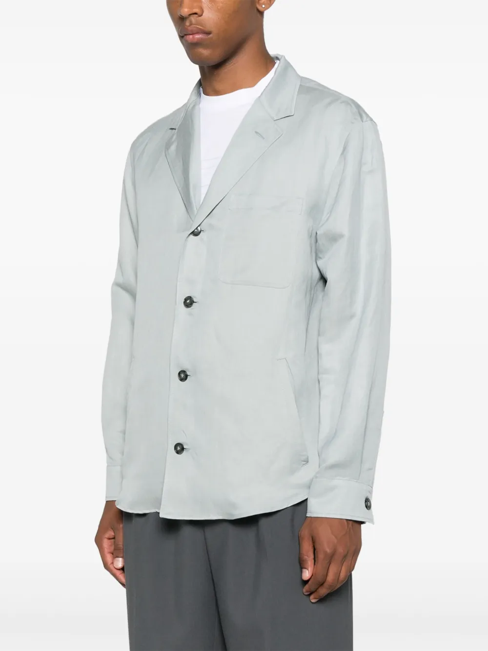  Canali Patch-pocket Shirt Jacket - Blue 