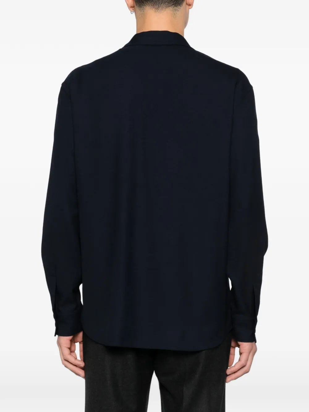 Canali Button-up jack Blauw