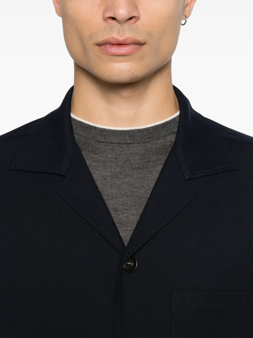 Canali Button-up jack Blauw