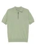 Canali cotton zip polo shirt - Green