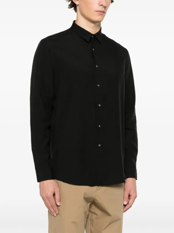Low Brand Linen Shirt | Black | FARFETCH RO