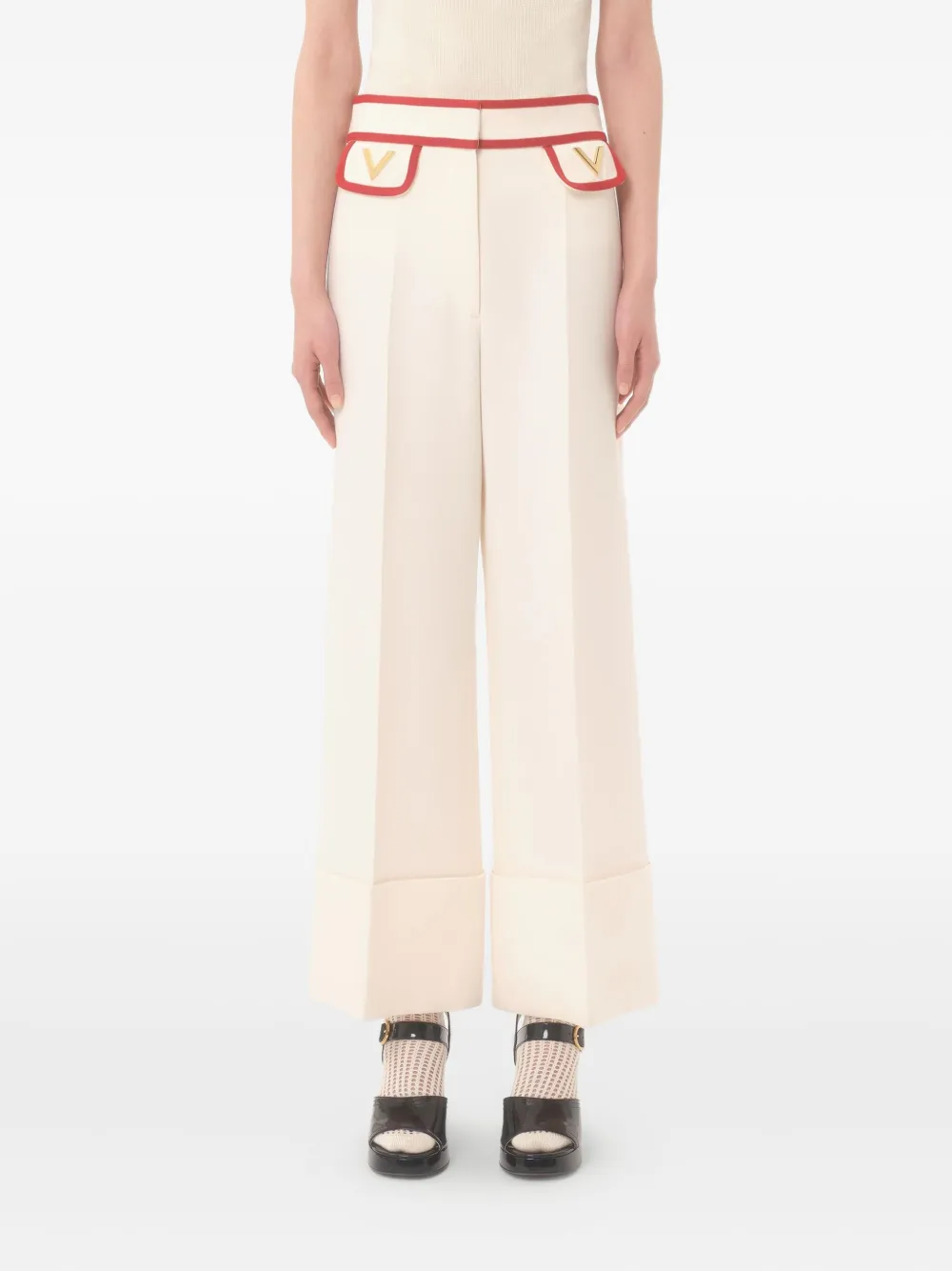 Valentino Garavani Crepe Broek Beige