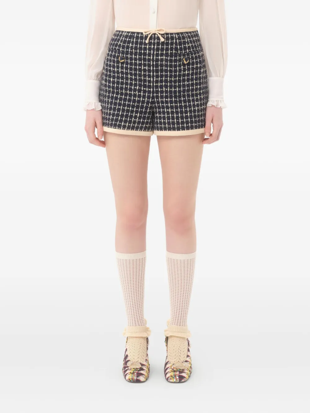 Valentino Garavani Bouclé shorts Blauw