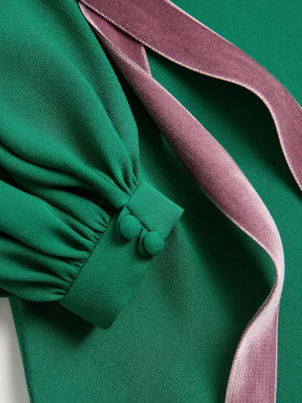 valentino green dress Garavani Long Georgette | style-number: 51QD32