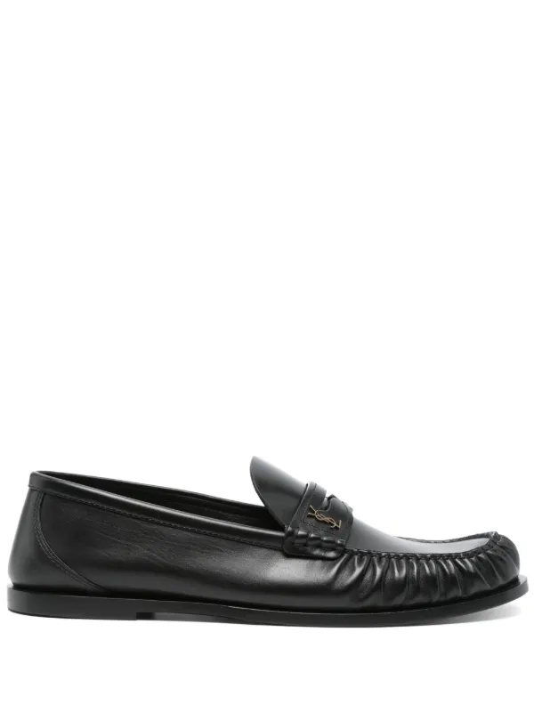 Saint Laurent レザーローファー | ブラック | FARFETCH JP