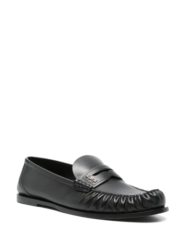 Saint Laurent レザーローファー | ブラック | FARFETCH JP