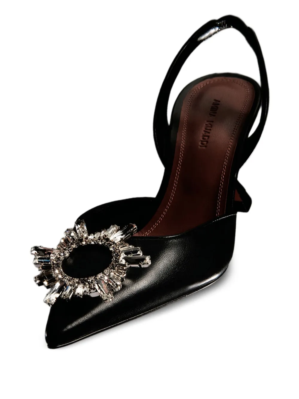 Amina Muaddi 95 mm pumps verfraaid met kristallen en hak Zwart