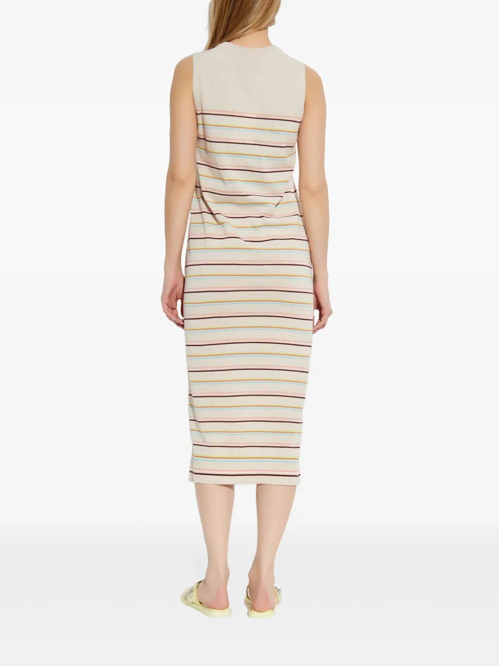 PS Paul Smith Gestreepte midi-jurk Beige