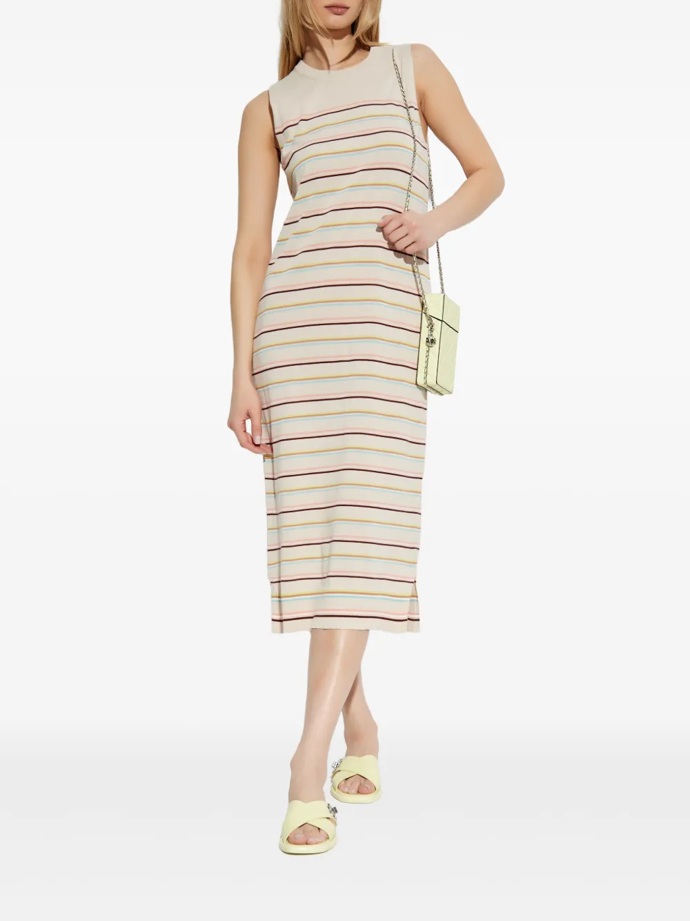 PS Paul Smith striped midi dress - Beige