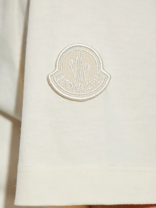 Moncler crochet-detail Cotton T-shirt | White | FARFETCH IL