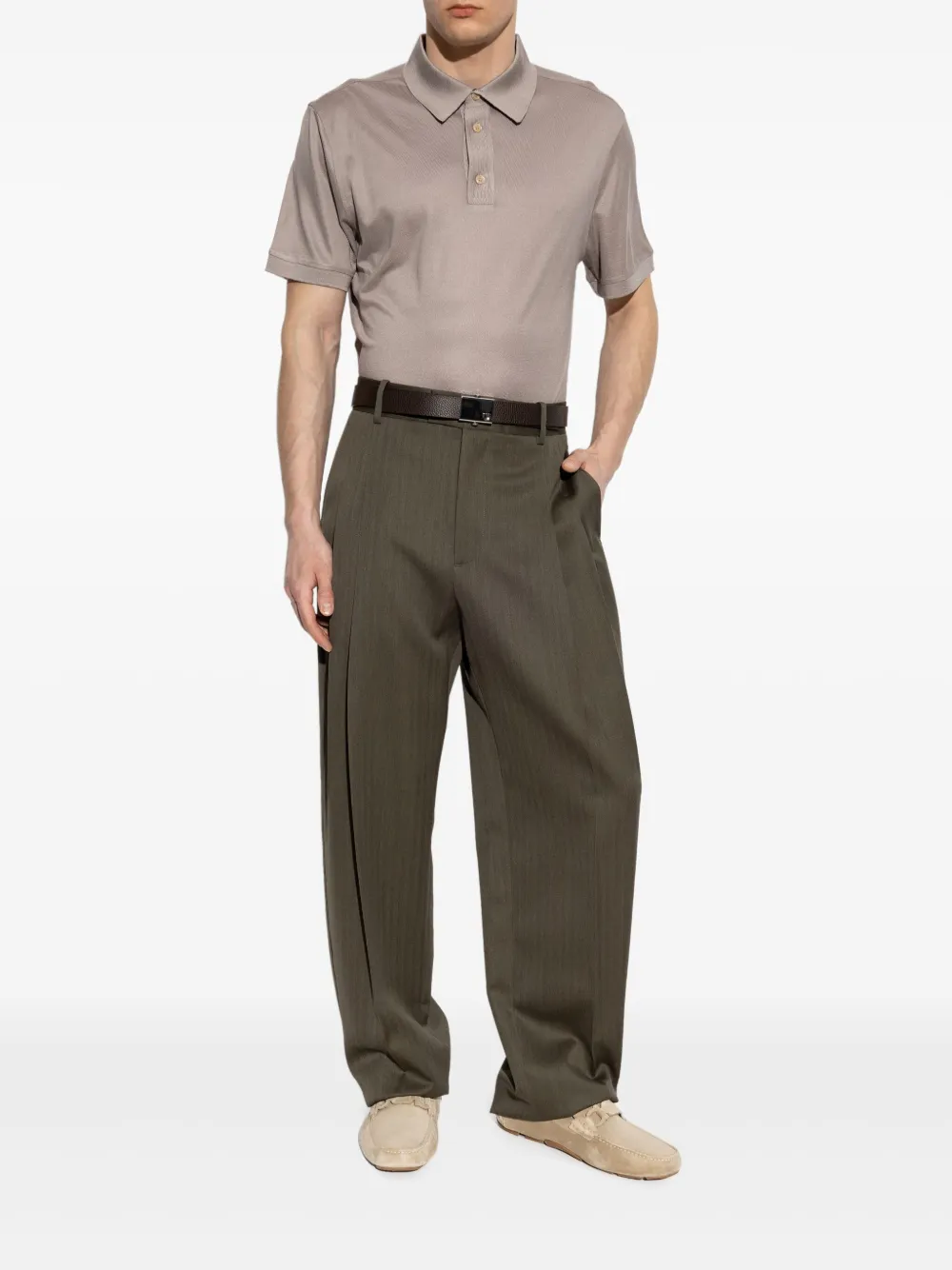 Brioni Zijden poloshirt - Beige