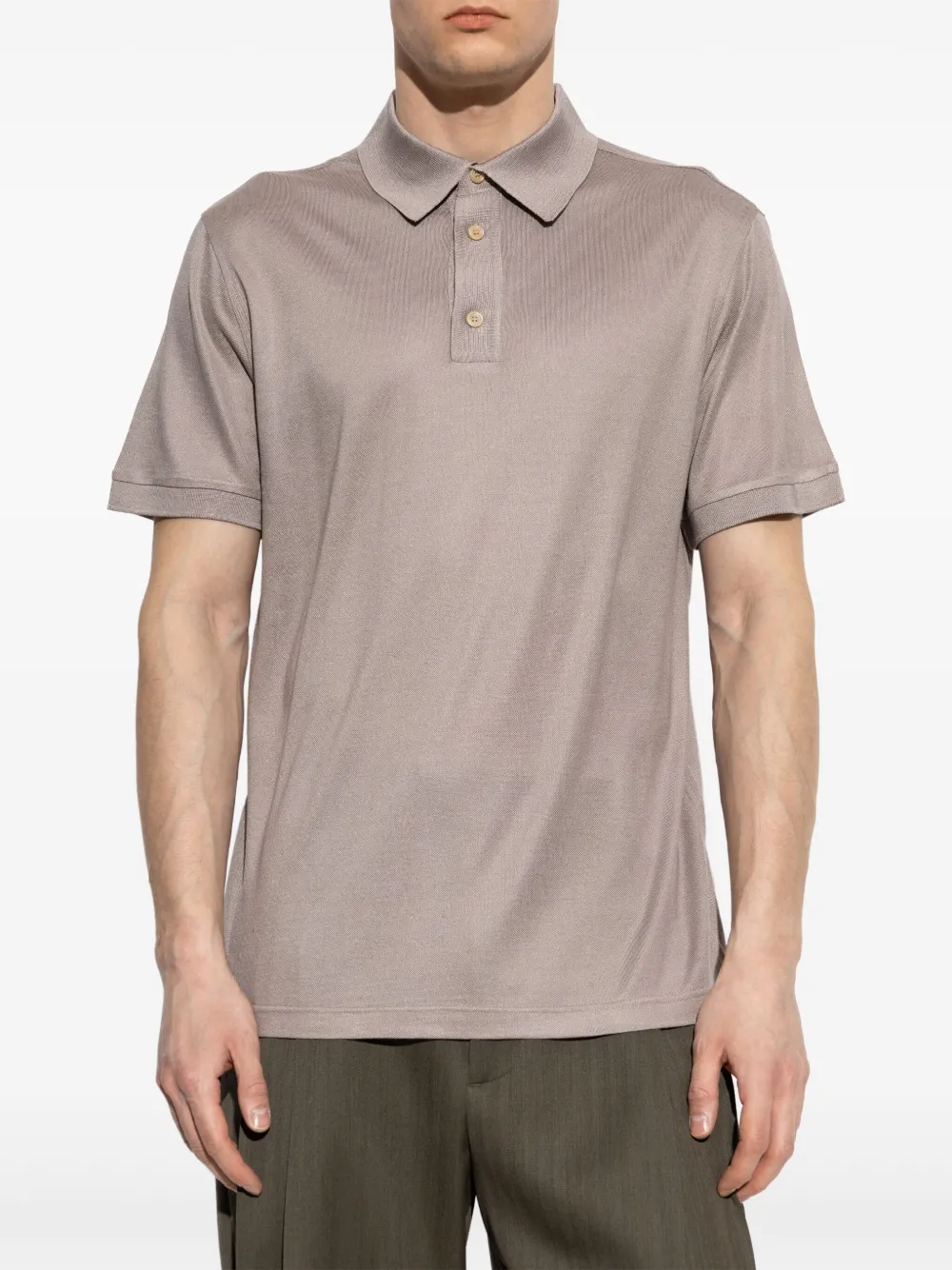 Brioni Zijden poloshirt Beige