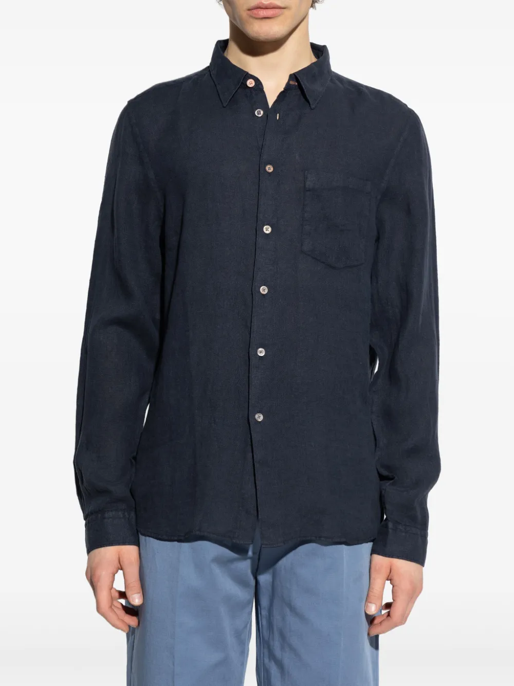 PS Paul Smith Linnen overhemd Blauw