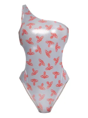 Vivienne Westwood☆CRAZY ONE PIECE SWIMSUIT 水着【UK発】 Vivienne Westwood - Printed one-shoulder swimsuit Vivienne