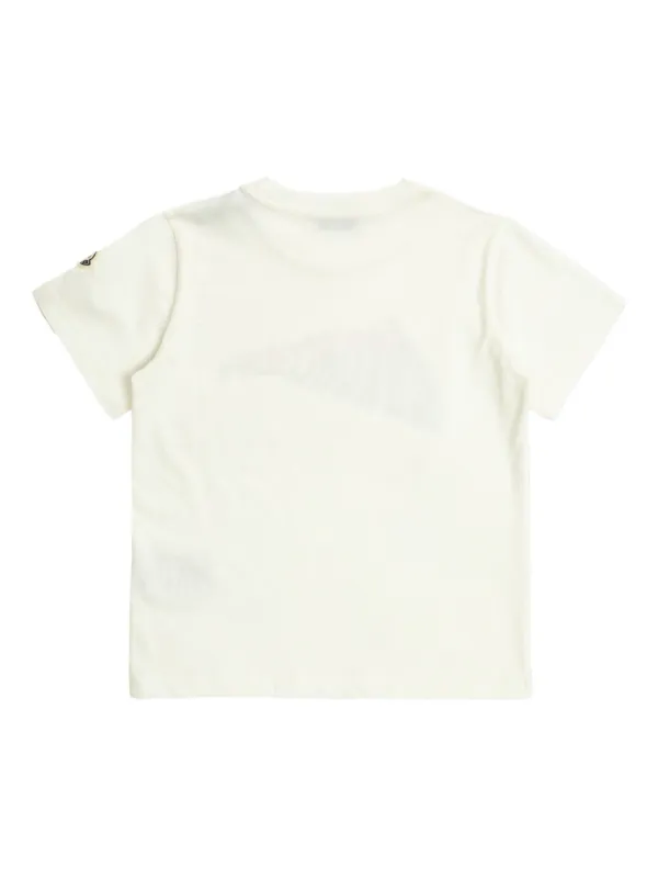 Moncler Enfant Wave-logo Cotton T-shirt | White | FARFETCH