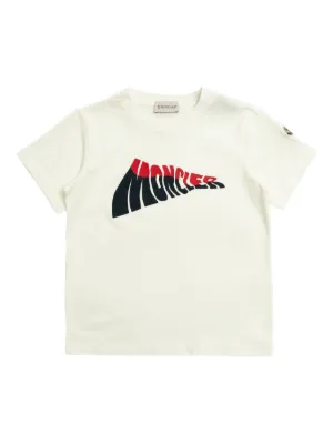 Moncler Enfant logo-patch short-sleeve T-shirt | Grey | FARFETCH