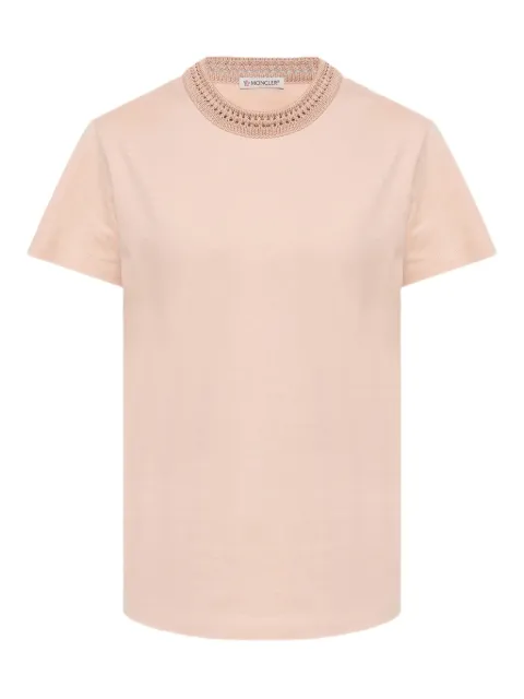 Moncler crochet-detail cotton T-shirt 