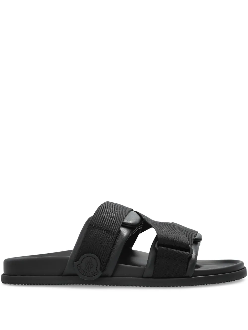 Moncler leather slides Black